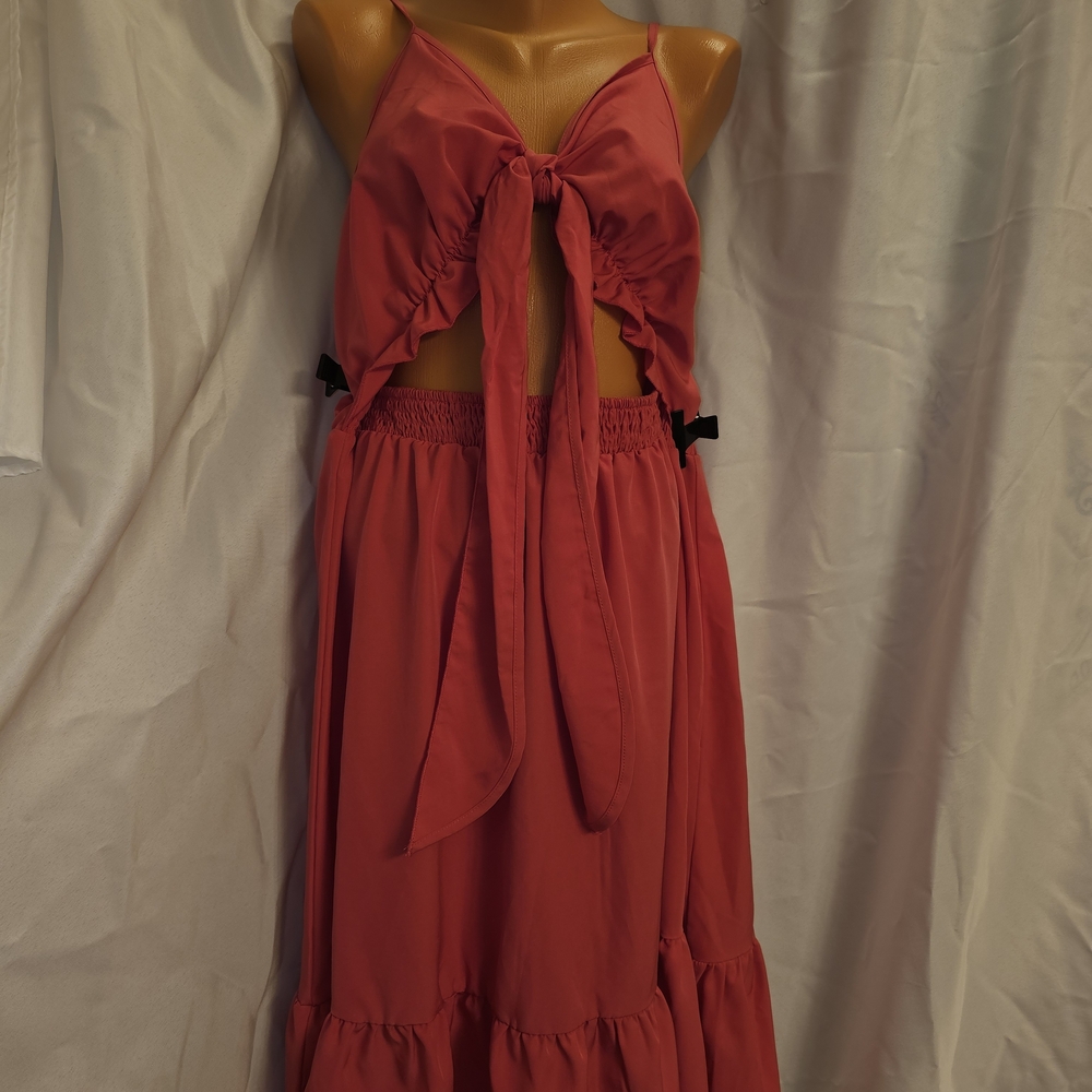 Elegant Pink Bow-Tie Dress